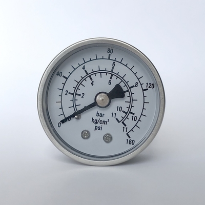 2&quot; 160 psi Axial Mount Manometer 1/4 &quot;NPT Oil Filling All Stainless Steel Pressure Gauge