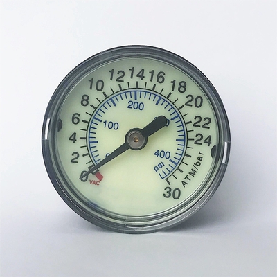 เครื่องวัดความดันเลนส์อะคริลิคสีดำหน้าปัด 30 ATM 40mm เครื่องวัดความดันพลาสติก